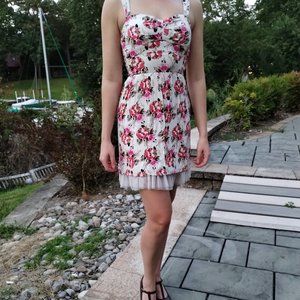 Retro Delia's Floral Mini Dress with bottom Tulle